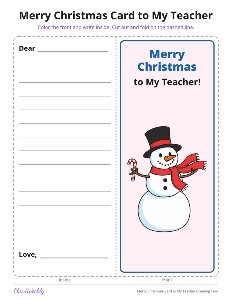 Merry Christmas Card to My Teacher Greeting Card - Page 4