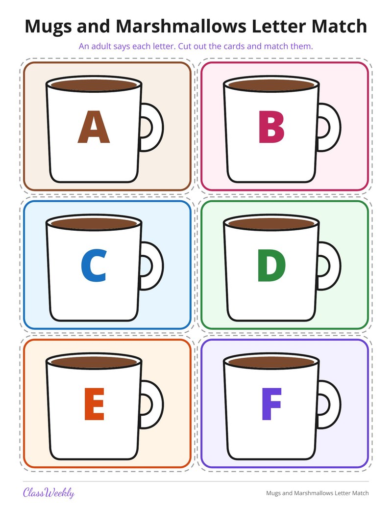 Mugs and Marshmallows Letter Match - Page 2