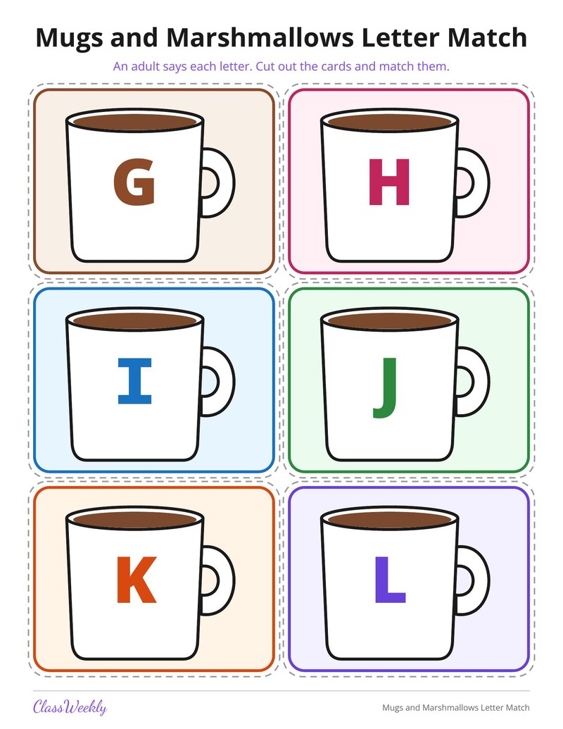 Mugs and Marshmallows Letter Match - Page 3