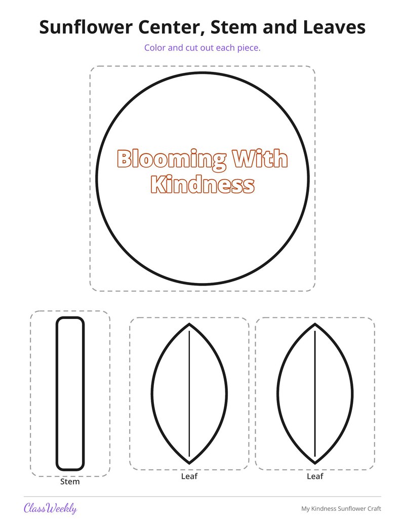 My Kindness Sunflower Craft - Page 4