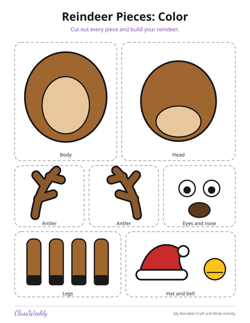 My Reindeer Craft and Write Activity - Page 3