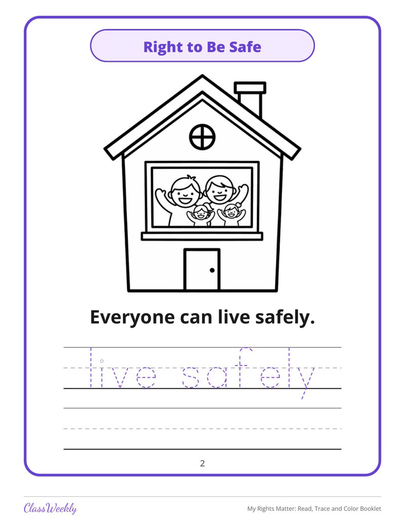 My Rights Matter: Read, Trace and Color Booklet - Page 3