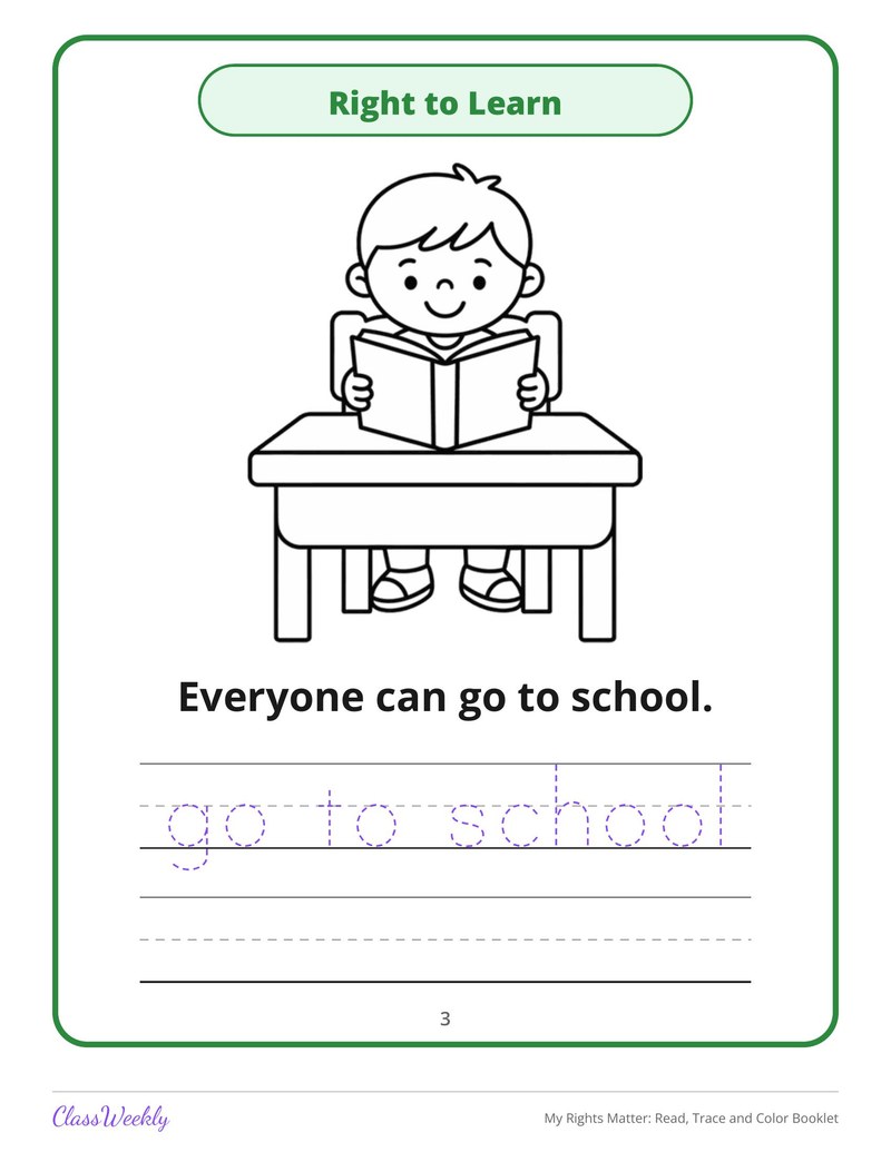 My Rights Matter: Read, Trace and Color Booklet - Page 4