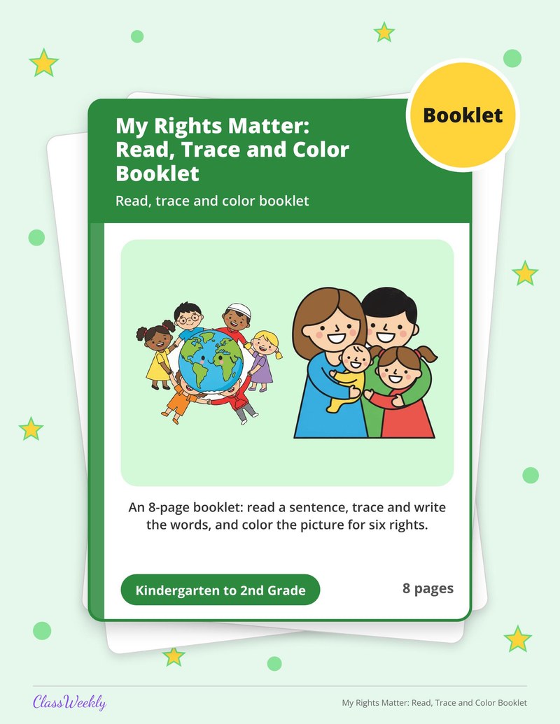 My Rights Matter: Read, Trace and Color Booklet - Page 1