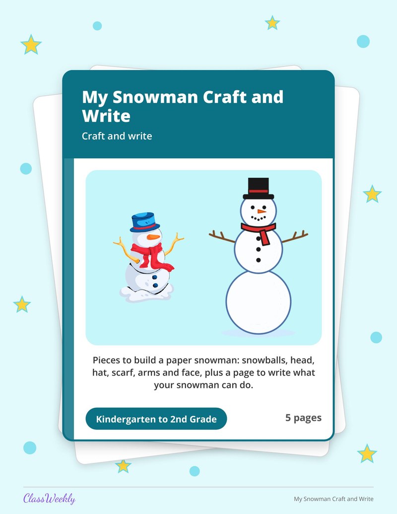 My Snowman Craft and Write - Page 1