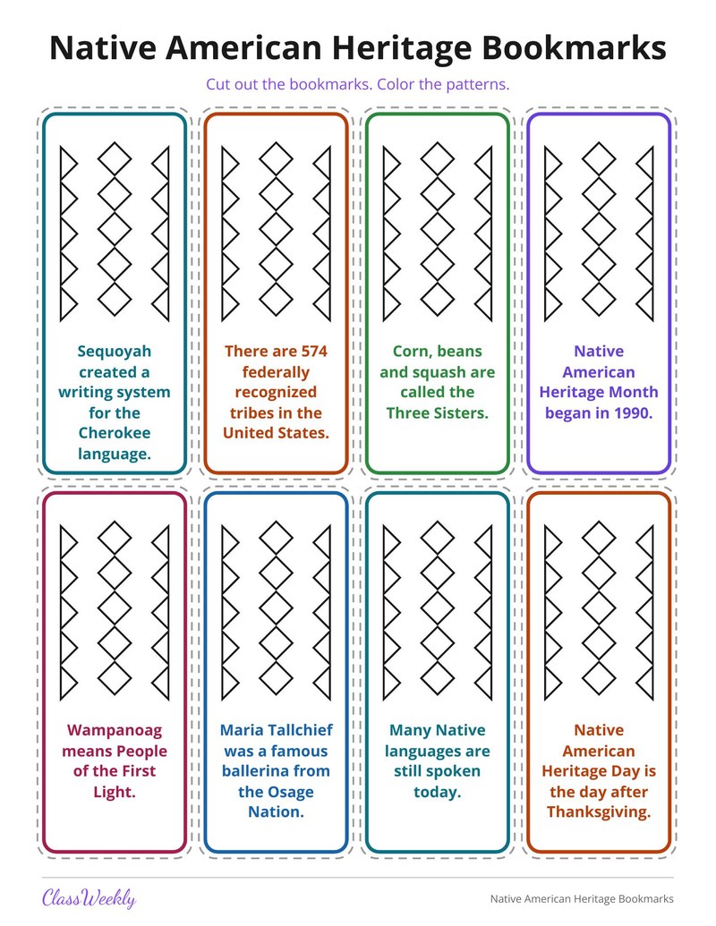 Native American Heritage Bookmarks