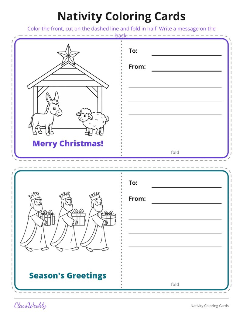 Nativity Coloring Cards - Page 4