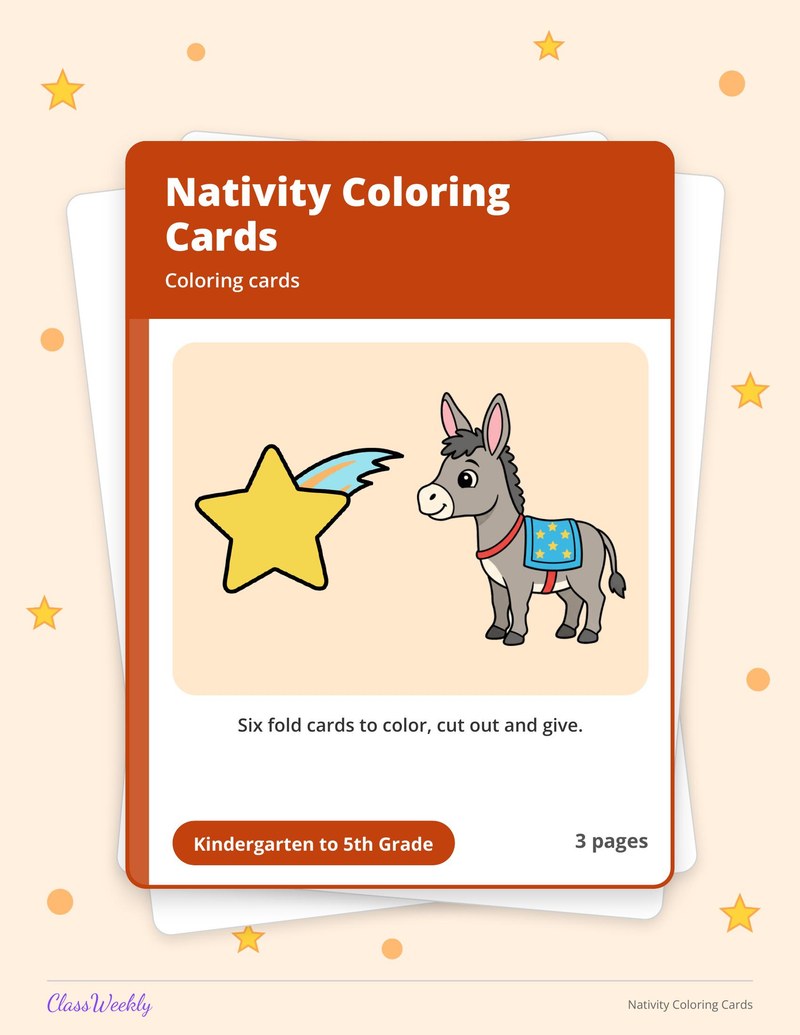 Nativity Coloring Cards - Page 1