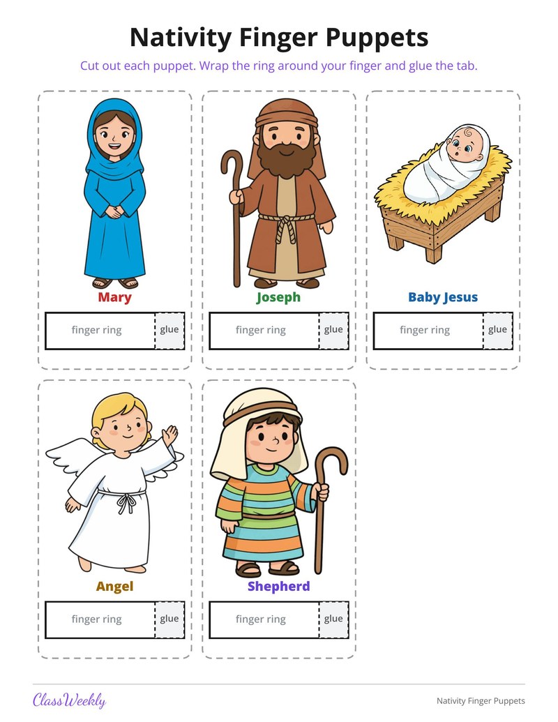 Nativity Finger Puppets - Page 1