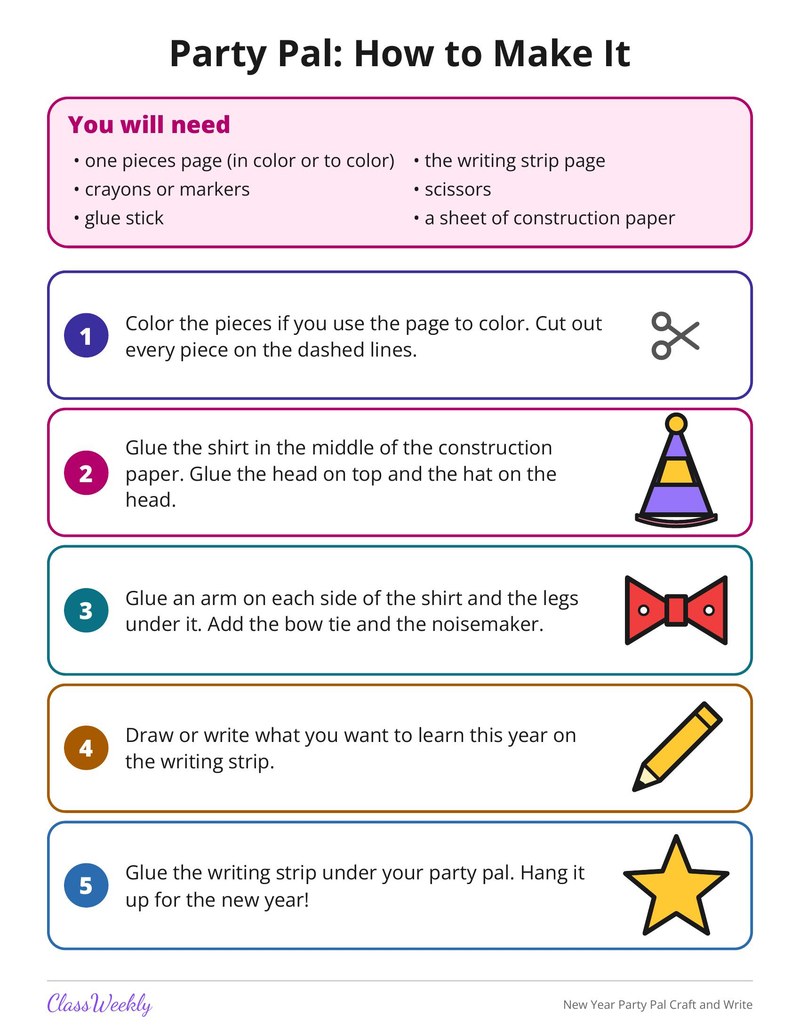 New Year Party Pal Craft and Write - Page 2