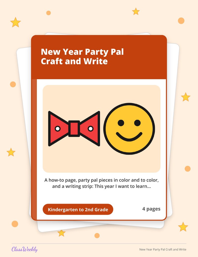 New Year Party Pal Craft and Write - Page 1