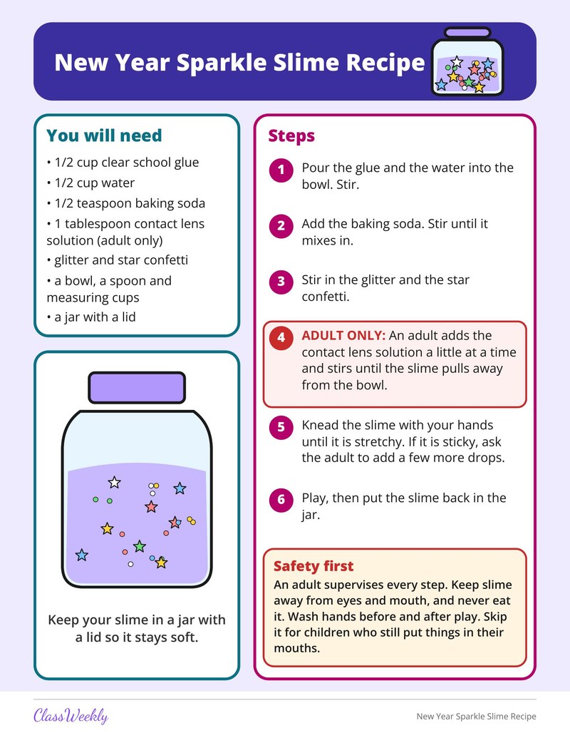 New Year Sparkle Slime Recipe