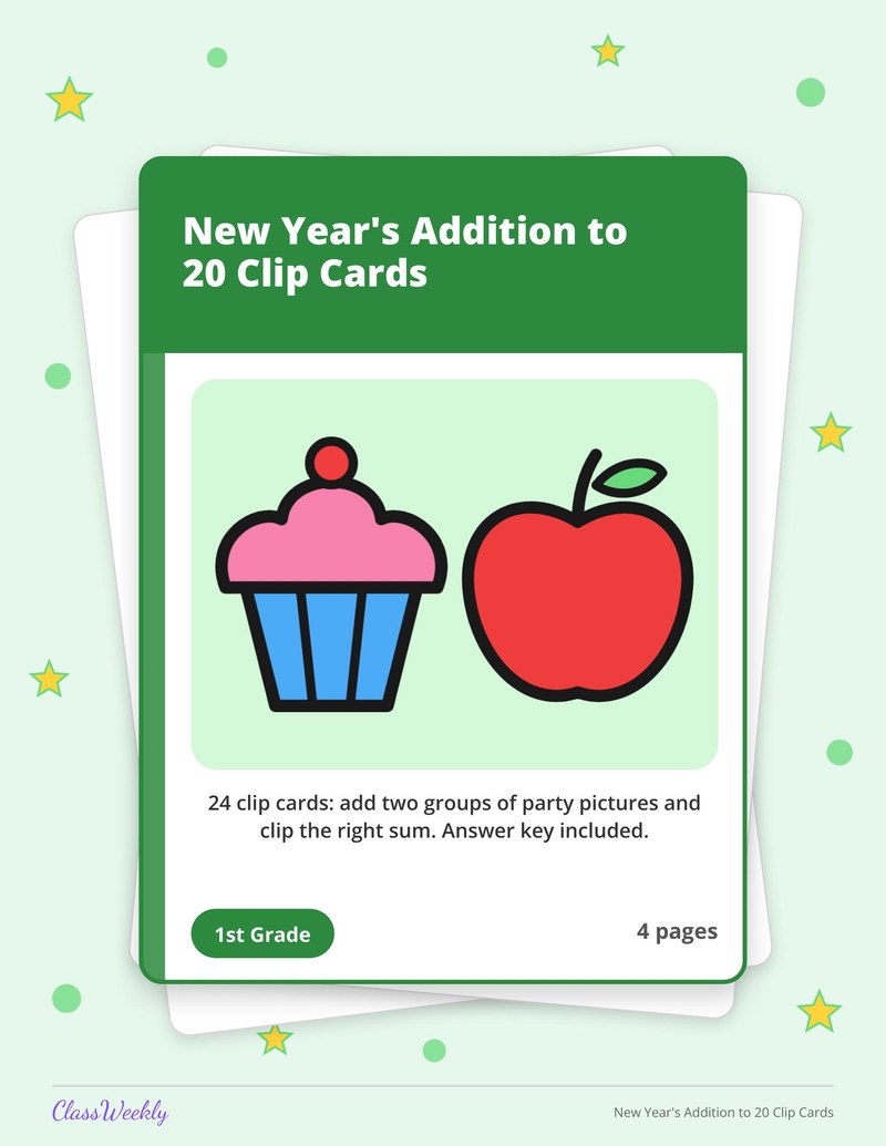 New Year's Addition to 20 Clip Cards - Page 1