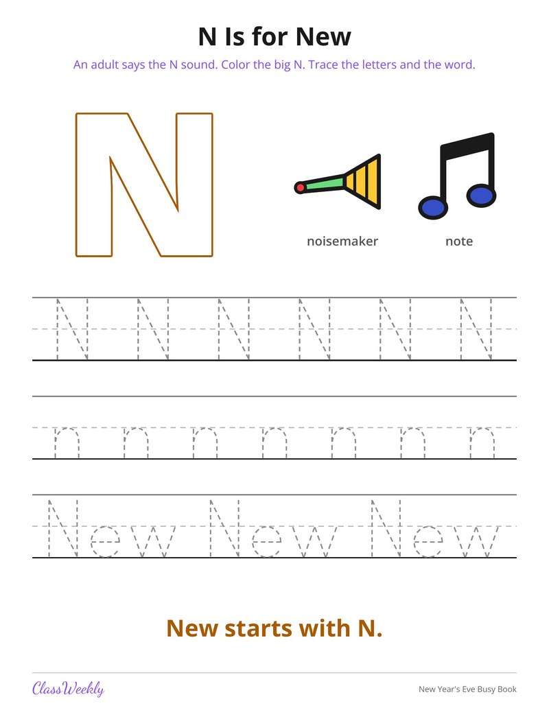 New Year's Eve Busy Book - Page 4