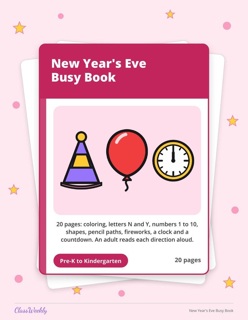 New Year's Eve Busy Book - Page 1