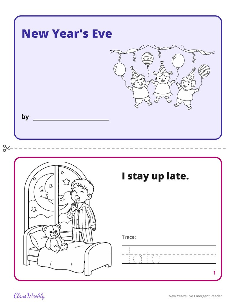 New Year's Eve Emergent Reader - Page 3