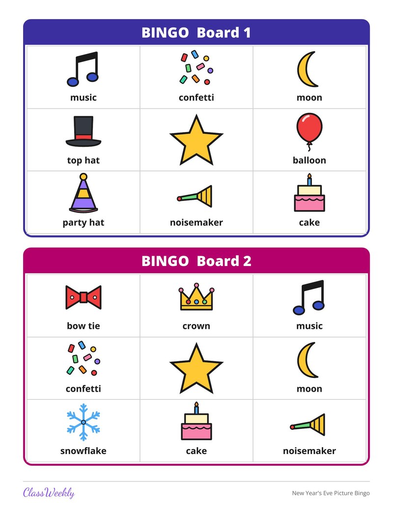 New Year's Eve Picture Bingo - Page 2