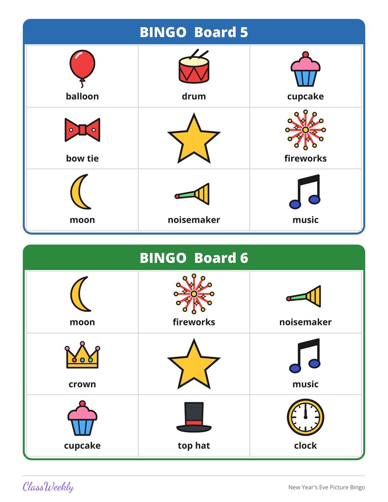 New Year's Eve Picture Bingo - Page 4