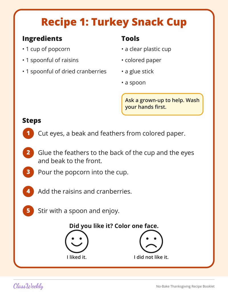 No-Bake Thanksgiving Recipe Booklet