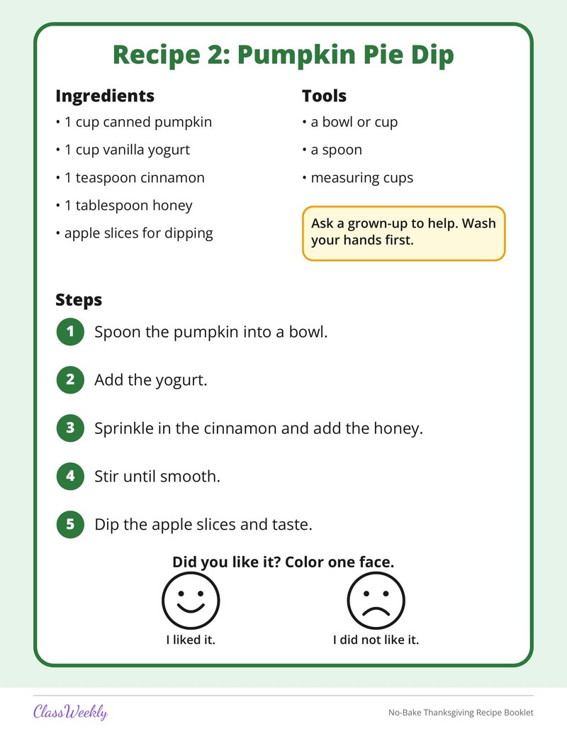 No-Bake Thanksgiving Recipe Booklet