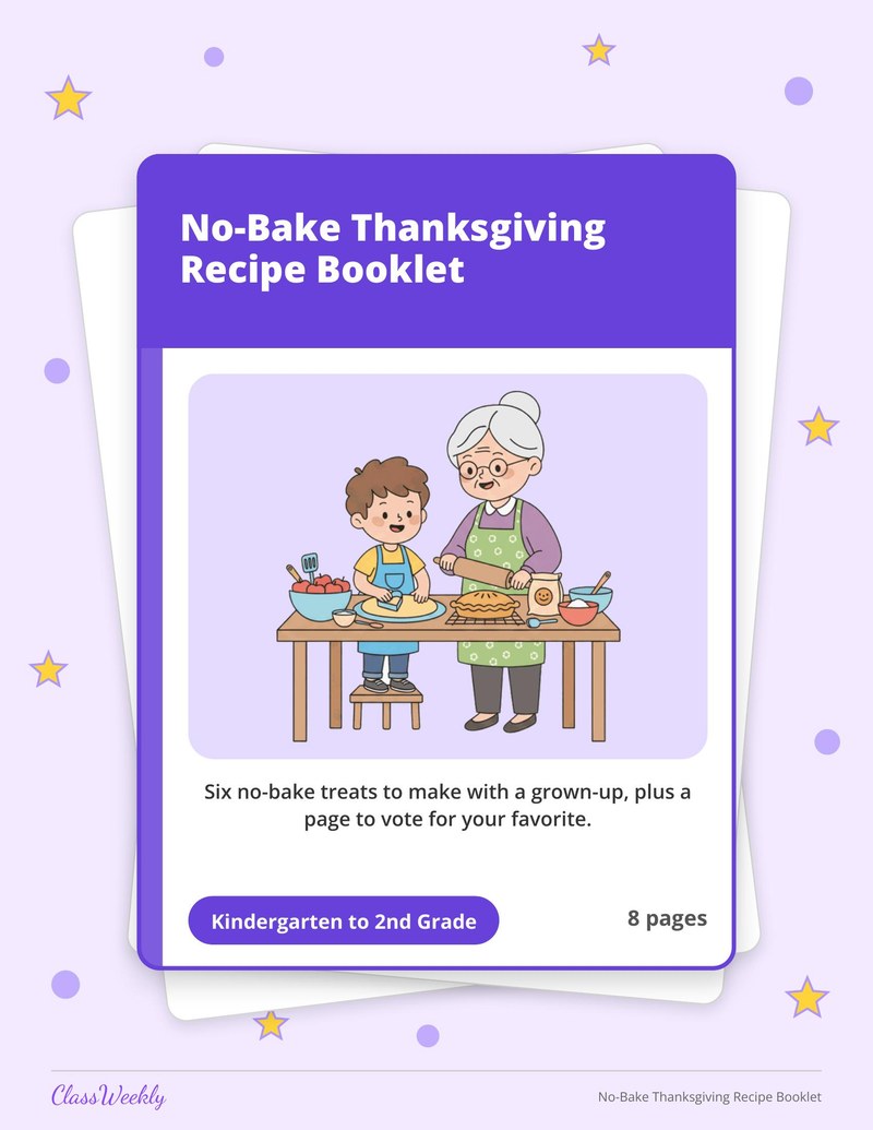 No-Bake Thanksgiving Recipe Booklet - Page 1