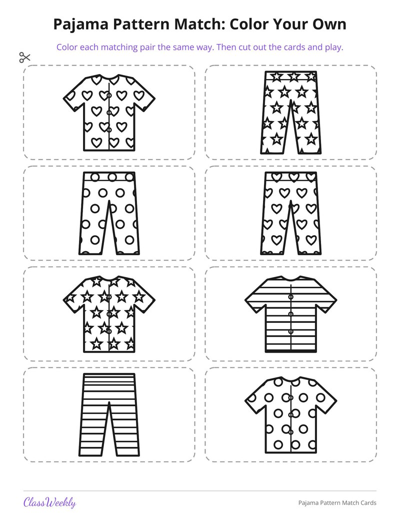 Pajama Pattern Match Cards - Page 4