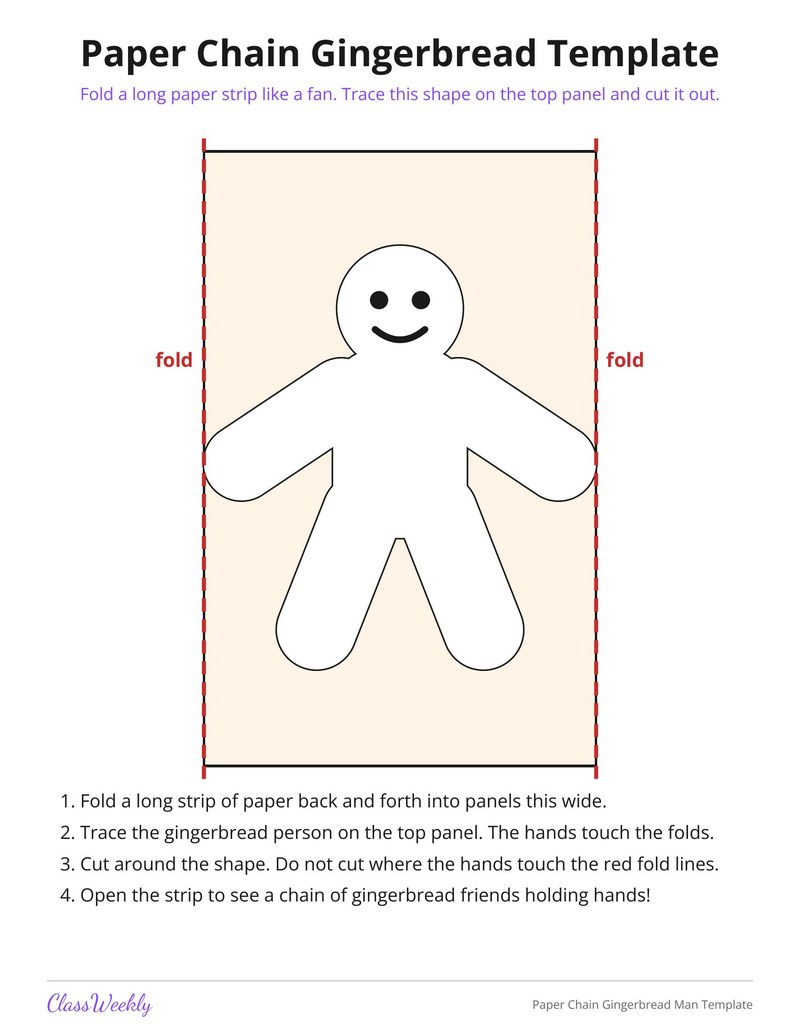 Paper Chain Gingerbread Man Template
