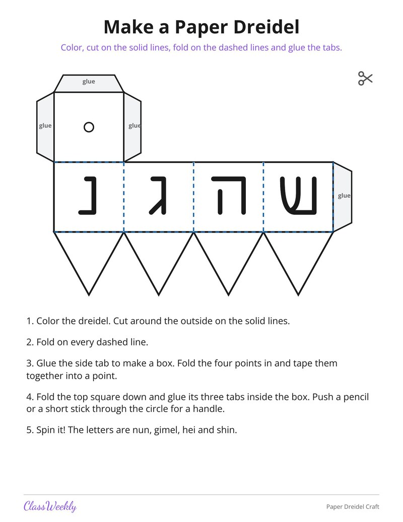 Paper Dreidel Craft
