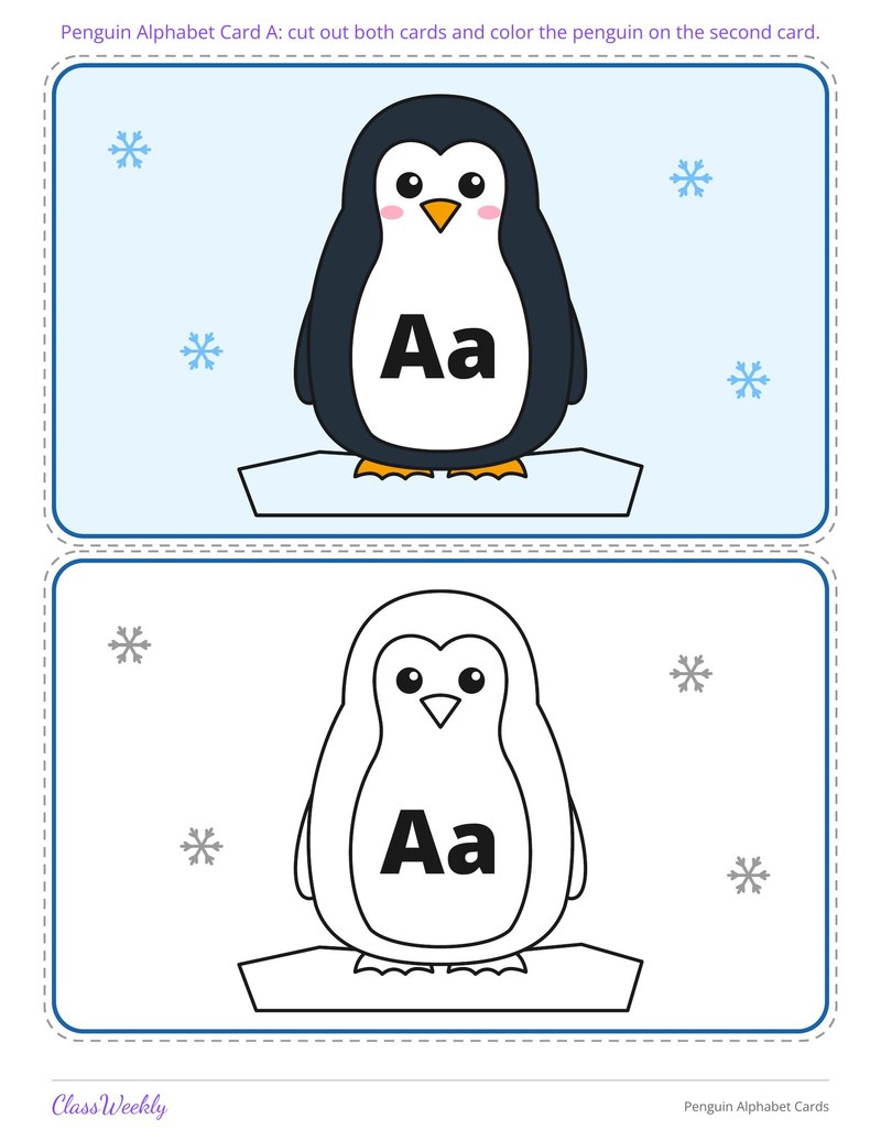 Penguin Alphabet Cards - Page 2
