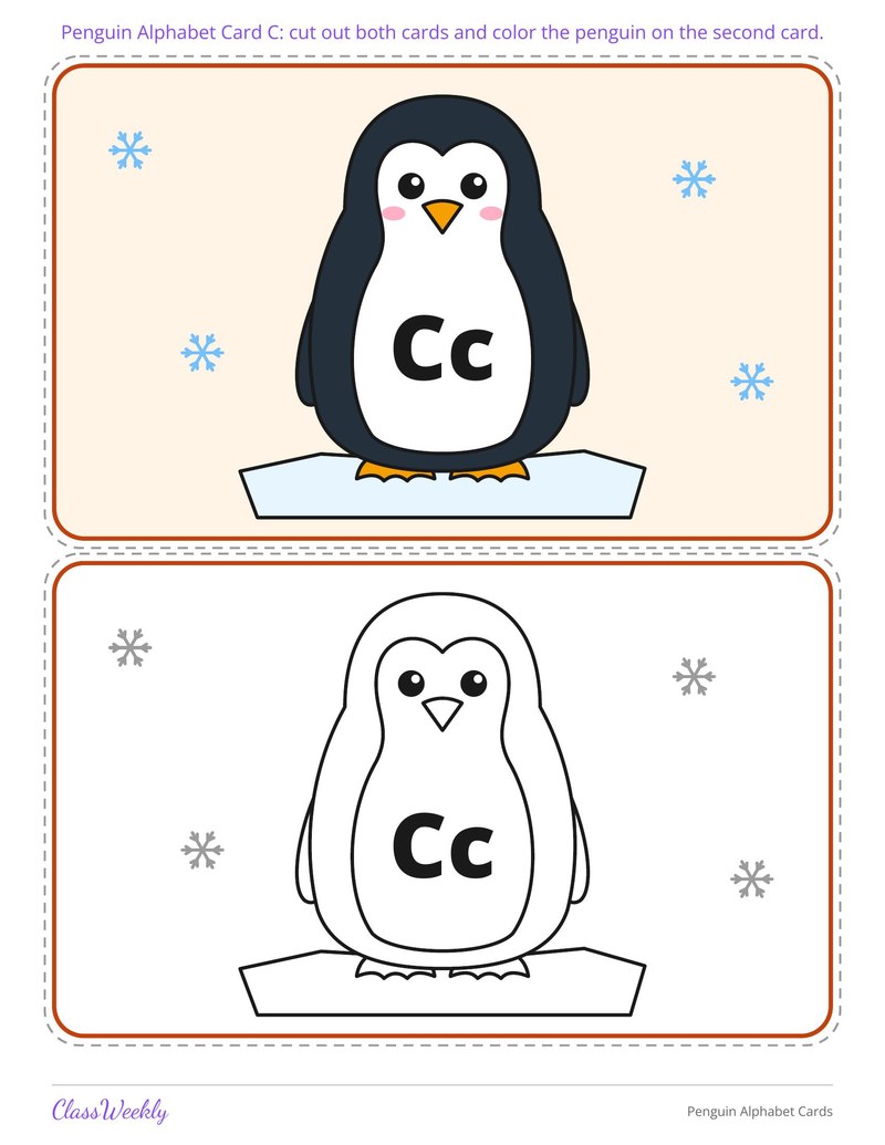 Penguin Alphabet Cards - Page 4