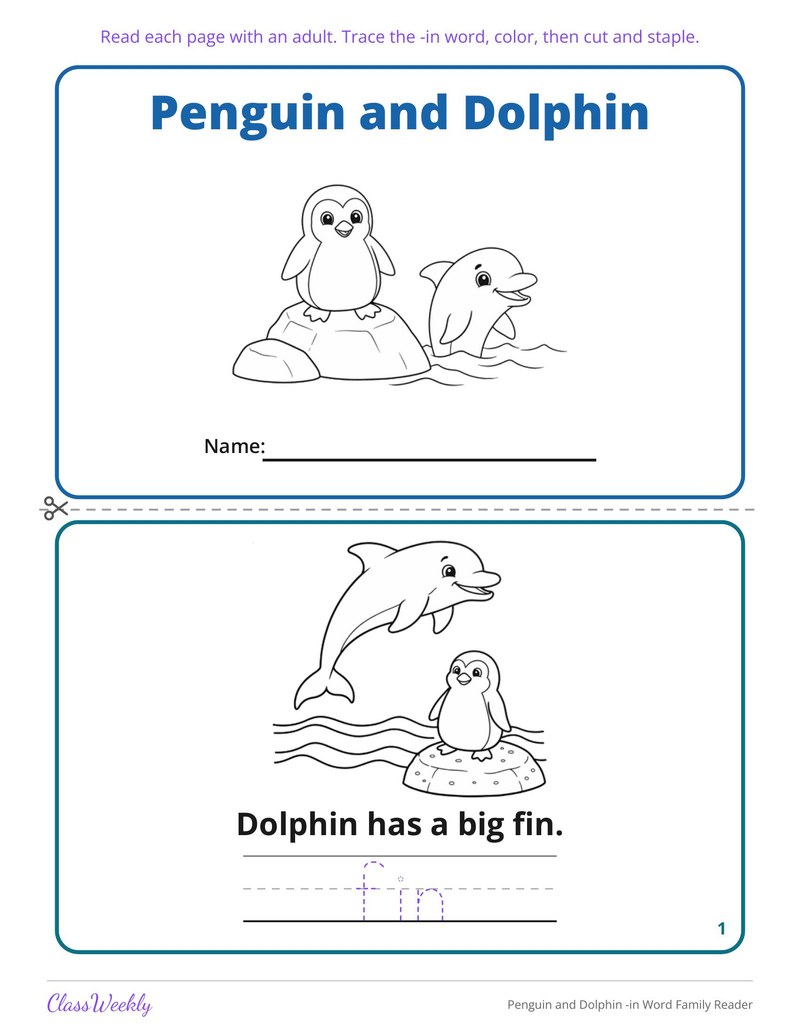 Penguin and Dolphin -in Word Family Reader - Page 2