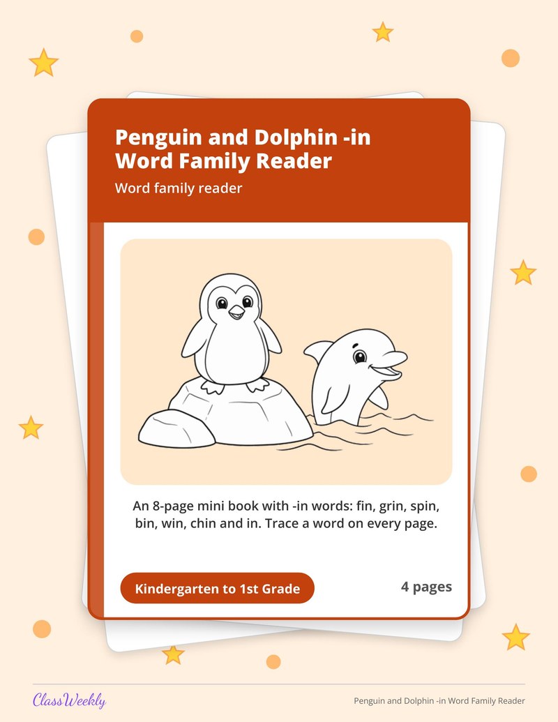 Penguin and Dolphin -in Word Family Reader - Page 1