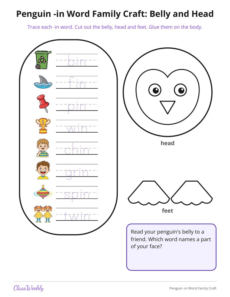 Penguin -in Word Family Craft - Page 2