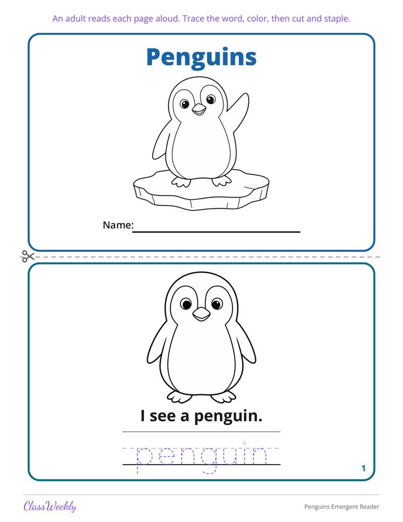 Penguins Emergent Reader - Page 2