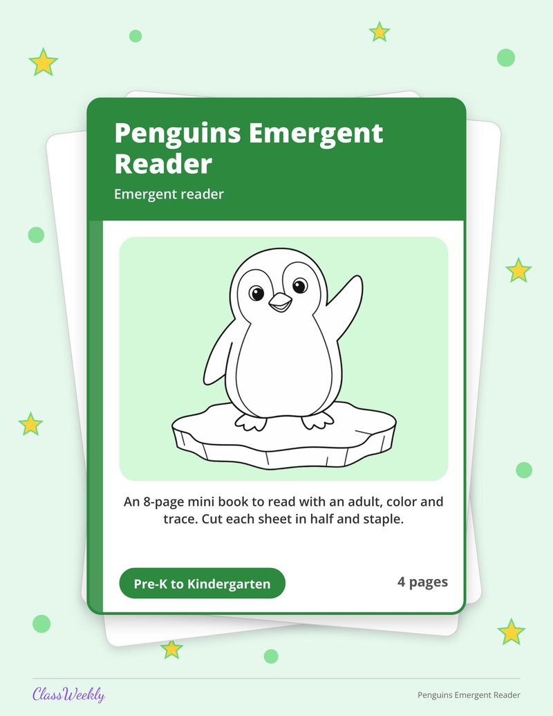 Penguins Emergent Reader - Page 1