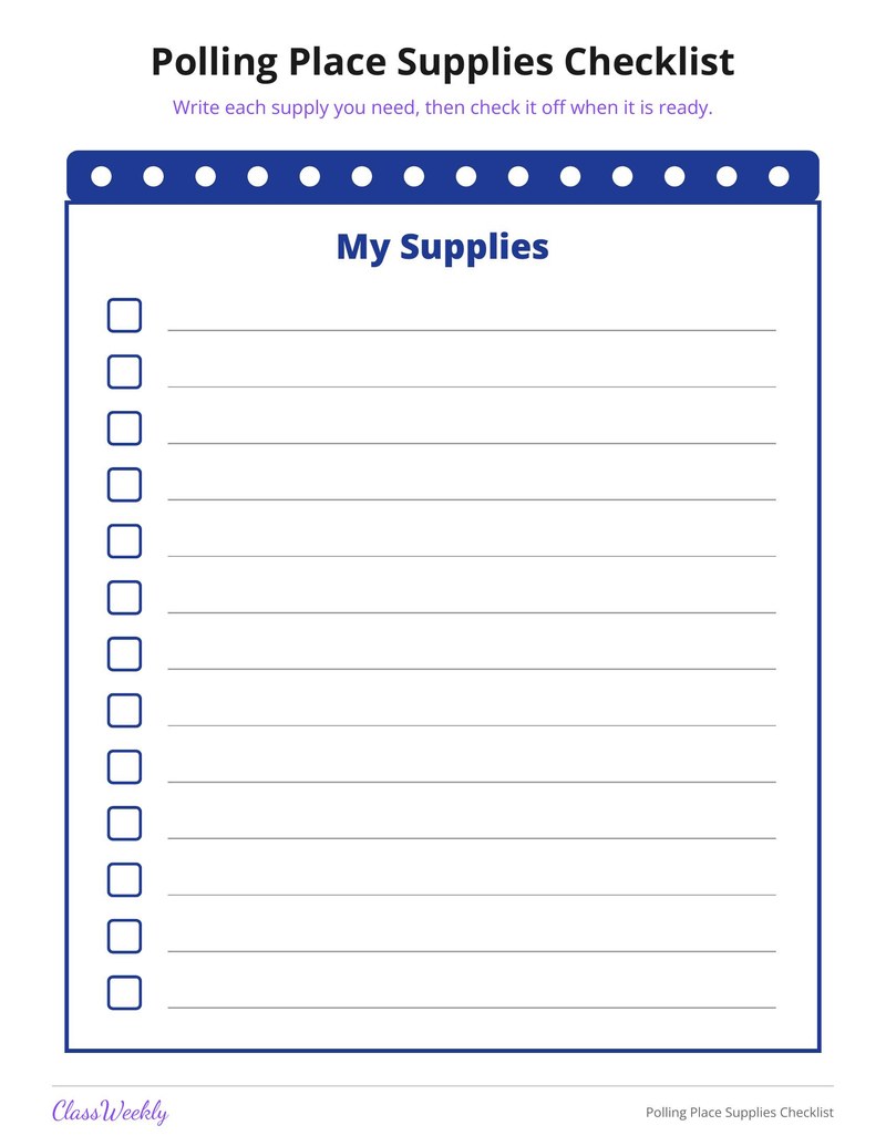 Polling Place Supplies Checklist - Page 2