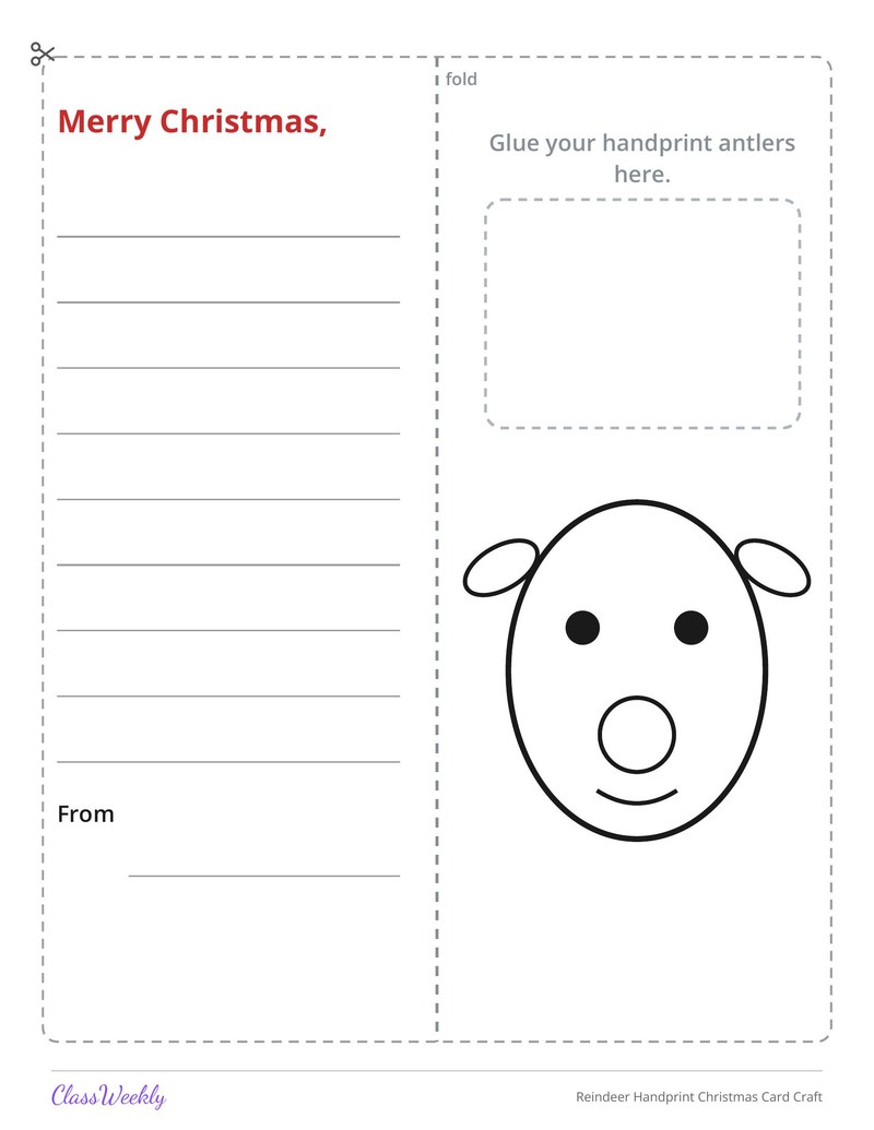 Reindeer Handprint Christmas Card Craft - Page 2