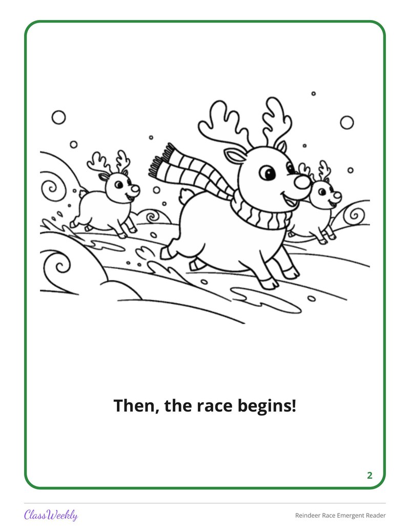 Reindeer Race Emergent Reader - Page 3