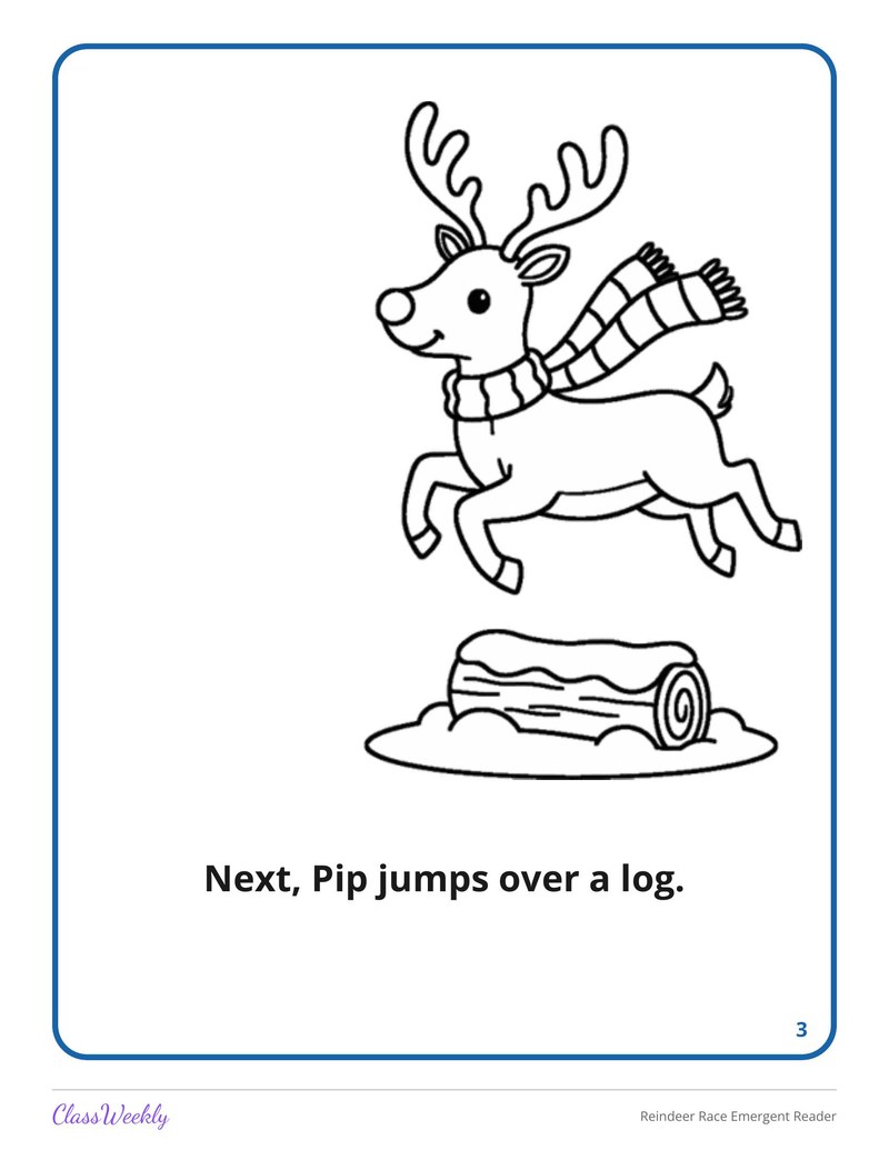 Reindeer Race Emergent Reader - Page 4
