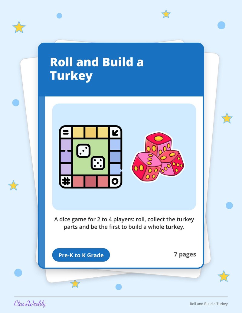 Roll and Build a Turkey - Page 1
