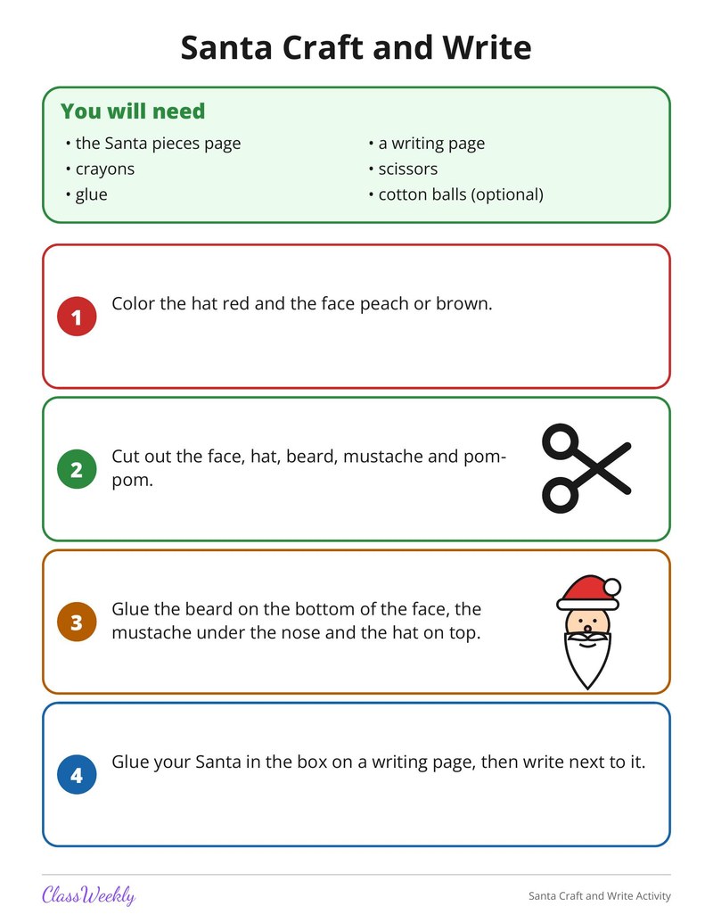 Santa Craft and Write Activity - Page 2