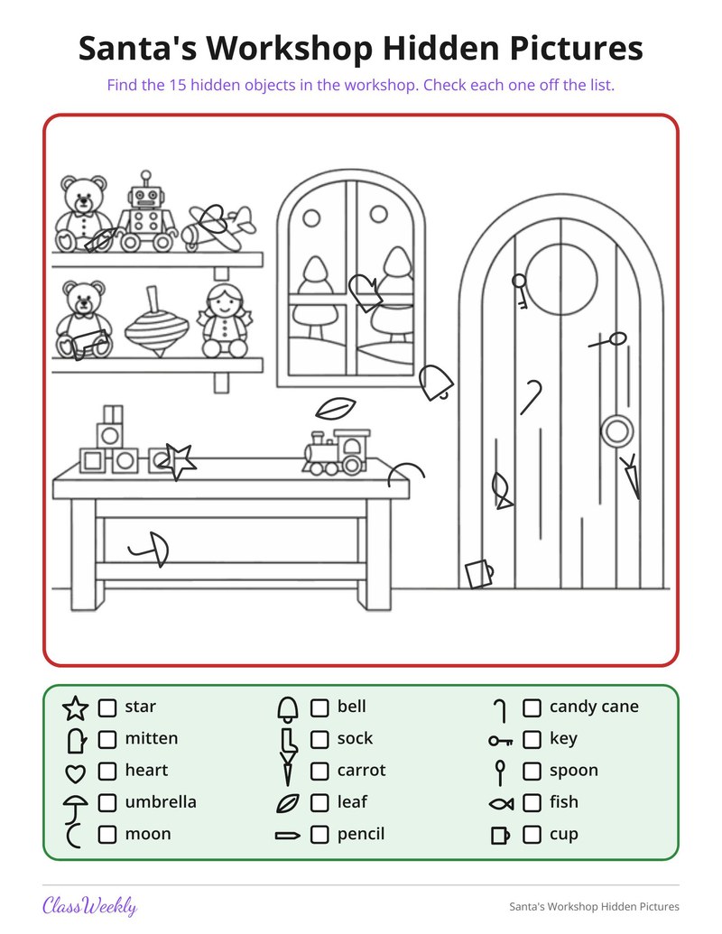 Santa's Workshop Hidden Pictures - Page 2