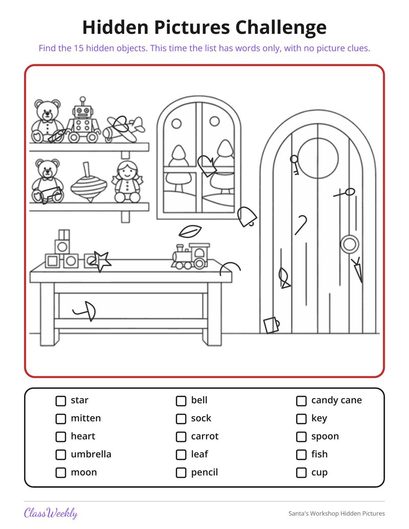Santa's Workshop Hidden Pictures - Page 3