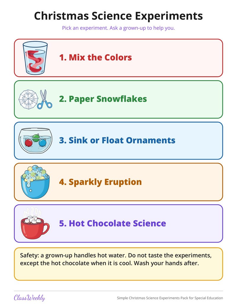 Simple Christmas Science Experiments Pack for Special Education - Page 2