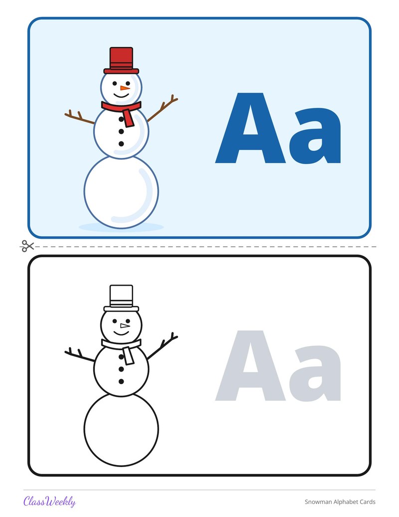 Snowman Alphabet Cards - Page 2