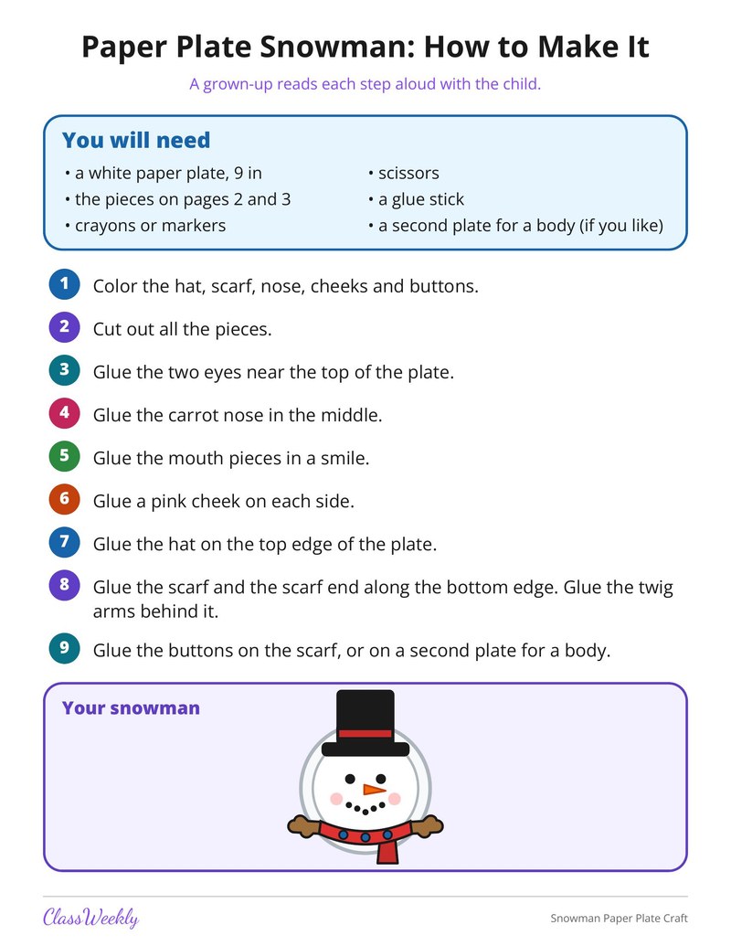 Snowman Paper Plate Craft - Page 2