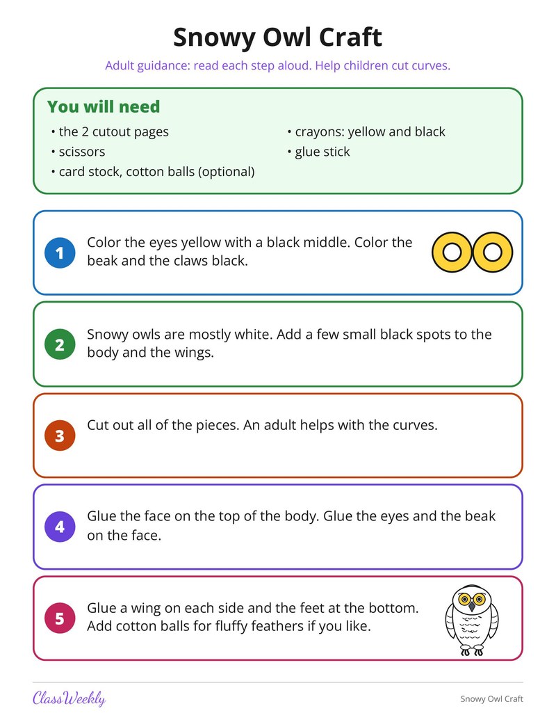 Snowy Owl Craft - Page 2