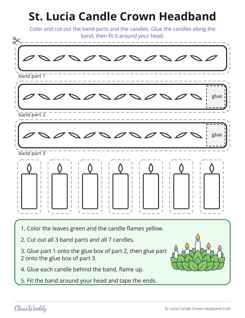 St. Lucia Candle Crown Headband Craft