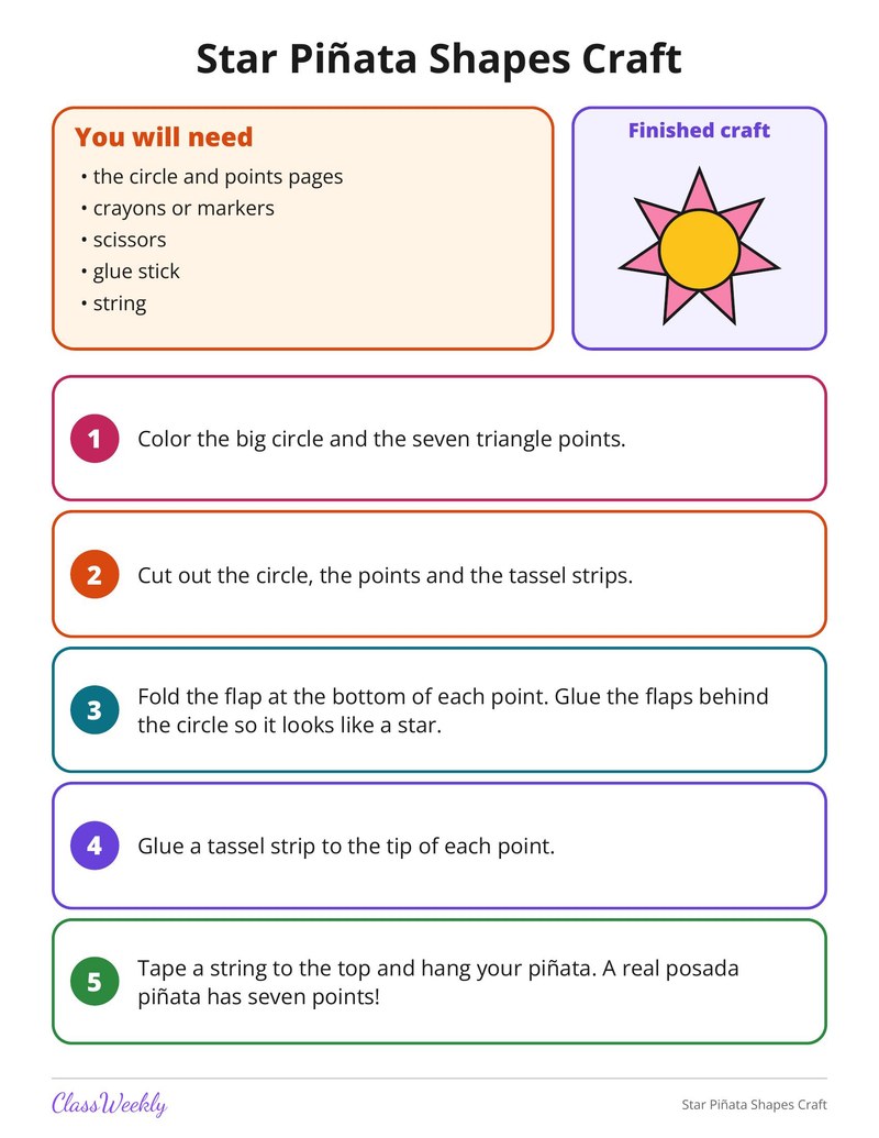 Star Piñata Shapes Craft - Page 2