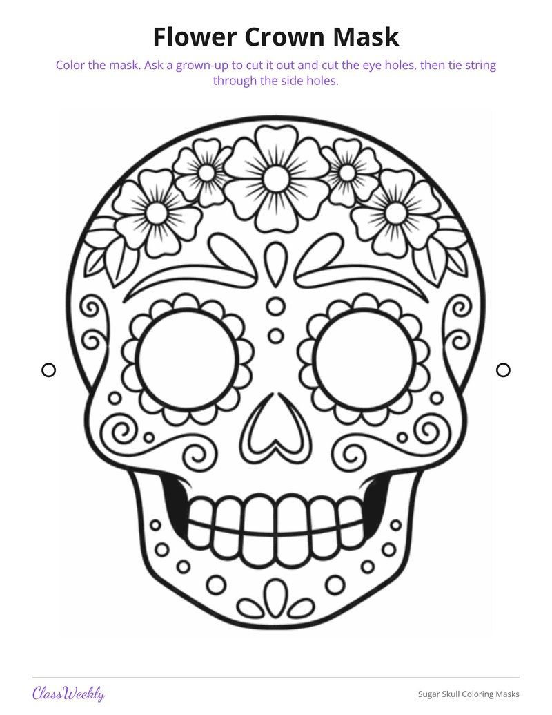 Sugar Skull Coloring Masks